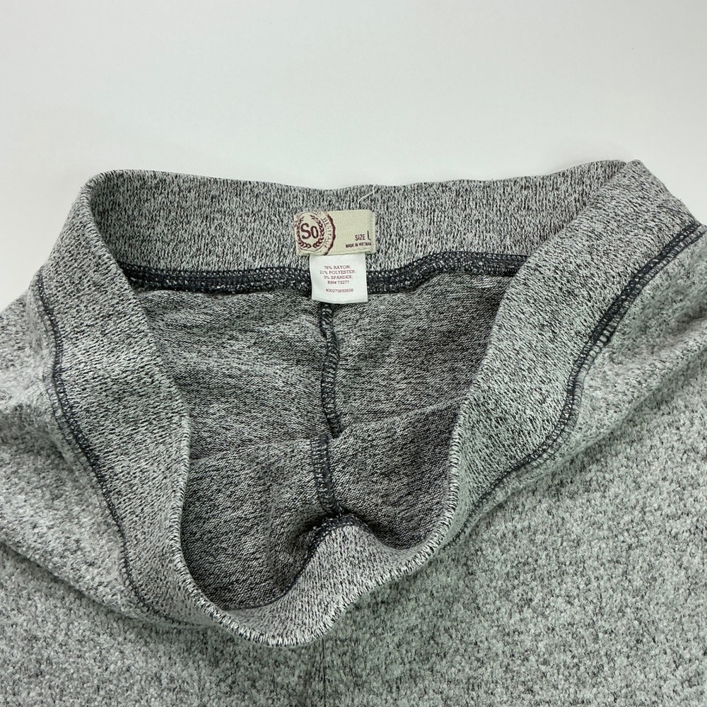 SO Gray Jogger Sweatpants Women Large Heathered Soft Knit Lounge Pants - Picture 3 of 15